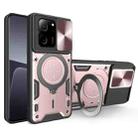 For Xiaomi 13T / Redmi K60 Ultra CD Texture Sliding Camshield Magnetic Holder Phone Case(Pink) - 1