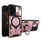 For Xiaomi Redmi Note 12 Turbo CD Texture Sliding Camshield Magnetic Holder Phone Case(Pink) - 1