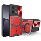 For Xiaomi Redmi Note 13 5G CD Texture Sliding Camshield Magnetic Holder Phone Case(Red) - 1