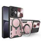 For Xiaomi Redmi 13C 5G Global CD Texture Sliding Camshield Magnetic Holder Phone Case(Pink) - 1