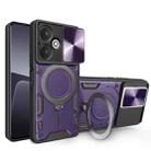 For Xiaomi Redmi 13C 5G Global CD Texture Sliding Camshield Magnetic Holder Phone Case(Purple) - 1