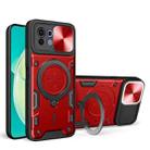 For Xiaomi Mi 11 Lite 4G / 5G CD Texture Sliding Camshield Magnetic Holder Phone Case(Red) - 1