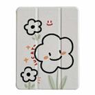 For iPad Air 11 2024 / iPad Pro 11 3-Fold 360 Rotation Painted Leather Smart Tablet Case(Smile Flower) - 1