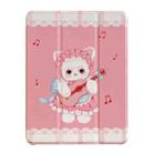 For iPad mini 6 3-Fold 360 Rotation Painted Leather Smart Tablet Case(Guitar Cat) - 1