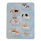 For iPad mini 6 3-Fold 360 Rotation Painted Leather Smart Tablet Case(Puppy Swimming) - 1