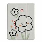 For iPad Air / Air 2 / 9.7 2017 / 2018 3-Fold 360 Rotation Painted Leather Smart Tablet Case(Smile Flower) - 1