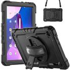 For Lenovo Tab M10 10.1 Gen 3rd Silicone Hybrid PC Tablet Case with Shoulder Strap(Black) - 1