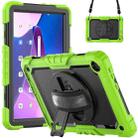 For Lenovo Tab M10 10.1 Gen 3rd Silicone Hybrid PC Tablet Case with Shoulder Strap(Yellow Green) - 1