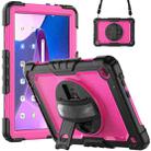 For Lenovo Tab M10 10.1 Gen 3rd Silicone Hybrid PC Tablet Case with Shoulder Strap(Rose Red PC) - 1