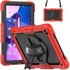 For Lenovo Tab M10 Plus 10.6 Gen 3rd Silicone Hybrid PC Tablet Case with Shoulder Strap(Red) - 1