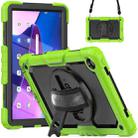 For Lenovo Tab M10 Plus 10.6 Gen 3rd Silicone Hybrid PC Tablet Case with Shoulder Strap(Yellow Green) - 1