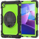 For Lenovo Tab 10.1 / ZhaoYang K10c Silicone Hybrid PC Tablet Case with Shoulder Strap(Yellow Green PC) - 2