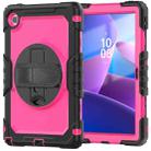 For Lenovo Tab 10.1 / ZhaoYang K10c Silicone Hybrid PC Tablet Case with Shoulder Strap(Rose Red PC) - 2
