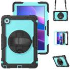 For Lenovo Tab 10.1 / ZhaoYang K10c Silicone Hybrid PC Tablet Case with Shoulder Strap(Light Blue PC) - 1
