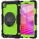 For Lenovo Tab K9 / Tab One Silicone Hybrid PC Tablet Case with Shoulder Strap(Yellow Green PC) - 2