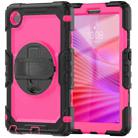 For Lenovo Tab K9 / Tab One Silicone Hybrid PC Tablet Case with Shoulder Strap(Rose Red PC) - 2