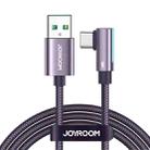 JOYROOM S-AC027A17 3A USB to USB-C/Type-C Elbow Fast Charging Data Cable, Length:1.2m(Purple) - 1