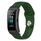 18mm Universal Reverse Buckle Wave Silicone Watch Band, Size:L(Army Green) - 1