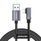 JOYROOM S-AL012A17 2.4A USB to 8 Pin Elbow Fast Charging Data Cable, Length:1.2m(Blue) - 1