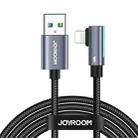 JOYROOM S-AL012A17 2.4A USB to 8 Pin Elbow Fast Charging Data Cable, Length:2m(Blue) - 1