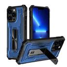 For iPhone 14 Pro Max Invisible Holder Phone Case(Dark Blue) - 1