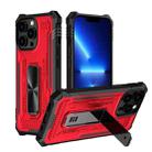 For iPhone 14 Pro Invisible Holder Phone Case(Red) - 1