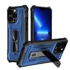 For iPhone 13 Pro Max Invisible Holder Phone Case(Dark Blue) - 1