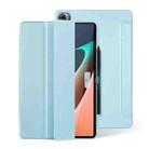 For Xiaomi Pad 5 / 5 Pro 3-fold Smart Leather Tablet Case with Pen Slot(Ice Blue) - 1