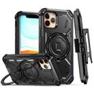 For iPhone 14 Pro Max Armor Series Holder Phone Case with Back Clip(Black) - 1