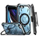 For iPhone SE 2022 / SE 2020 / 8 / 7 Armor Series Holder Phone Case with Back Clip(Blue) - 1