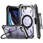 For iPhone SE 2022 / SE 2020 / 8 / 7 Armor Series Holder Phone Case with Back Clip(Purple) - 1