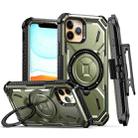 For iPhone 11 Armor Series Holder Phone Case with Back Clip(Army Green) - 1