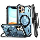 For iPhone 11 Armor Series Holder Phone Case with Back Clip(Blue) - 1