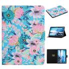 For Lenovo Tab M10  Flower Pattern Horizontal Flip Leather Case with Card Slots & Holder(Pink Flower) - 1