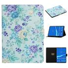 For Lenovo Tab M10 Plus Flower Pattern Horizontal Flip Leather Case with Card Slots & Holder(Purple Flower) - 1