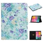 For Samsung Galaxy Tab A 8.0 2019 Flower Pattern Horizontal Flip Leather Case with Card Slots & Holder(Purple Flower) - 1
