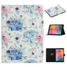 For Samsung Galaxy Tab A 8.0 2019 Flower Pattern Horizontal Flip Leather Case with Card Slots & Holder(Blue Flower On White) - 1