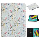 For Samsung Galaxy Tab S6 Lite  Flower Pattern Horizontal Flip Leather Case with Card Slots & Holder(Small Floral) - 1