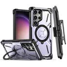 For Samsung Galaxy S23 Ultra 5G Armor Series MagSafe Magnetic Holder Phone Case with Back Clip(Purple) - 1