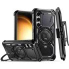 For Samsung Galaxy S23+ 5G Armor Series Holder Phone Case with Back Clip(Black) - 1