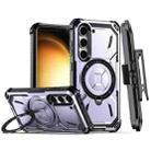 For Samsung Galaxy S23+ 5G Armor Series Holder Phone Case with Back Clip(Purple) - 1