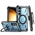 For Samsung Galaxy S23 5G Armor Series Holder Phone Case with Back Clip(Blue) - 1