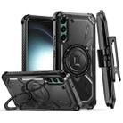 For Samsung Galaxy S22+ 5G Armor Series Holder Phone Case with Back Clip(Black) - 1