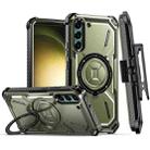 For Samsung Galaxy S22+ 5G Armor Series Holder Phone Case with Back Clip(Army Green) - 1