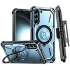 For Samsung Galaxy S22+ 5G Armor Series Holder Phone Case with Back Clip(Blue) - 1