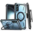 For Samsung Galaxy S21+ 5G Armor Series Holder Phone Case with Back Clip(Blue) - 1