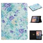 For Amazon Kindle Fire HD 8 (2020) Flower Pattern Horizontal Flip Leather Case with Card Slots & Holder(Purple Flower) - 1