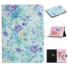 For iPad 5 Flower Pattern Horizontal Flip Leather Case with Card Slots & Holder(Purple Flower) - 1