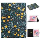 For iPad 10.2 Flower Pattern Horizontal Flip Leather Case with Card Slots & Holder(Yellow Fruit) - 1