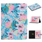 For iPad 10.2 Flower Pattern Horizontal Flip Leather Case with Card Slots & Holder(Pink Flower) - 1